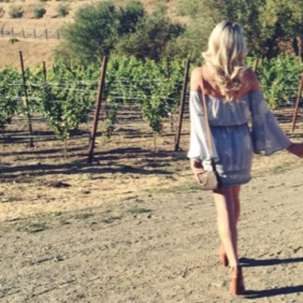 Gray off the shoulder dress